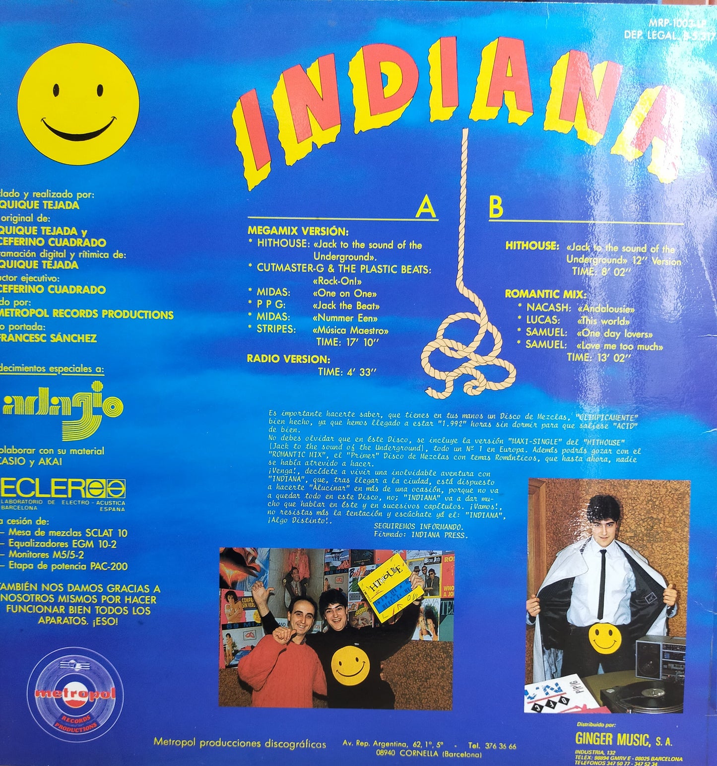 INDIANA / METROPOL 1989 LP