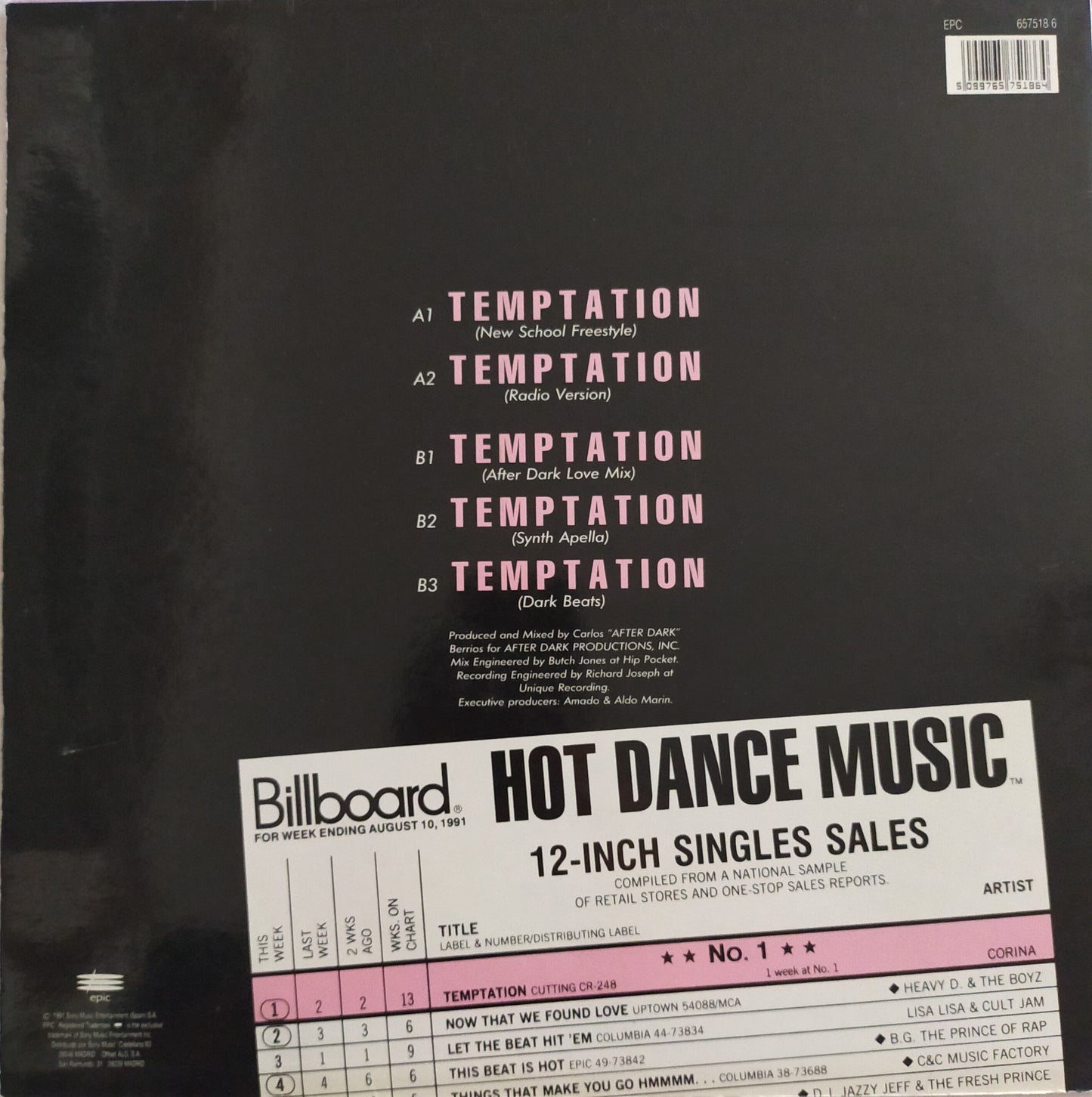 CORINA / TEMPTATION VINYL 12", 45 RPM MAXI-SINGLE