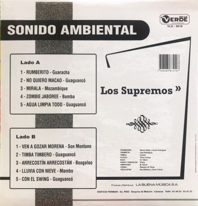LOS SUPREMOS (VENEZUELA) / SONIDO AMBIENTAL LP
